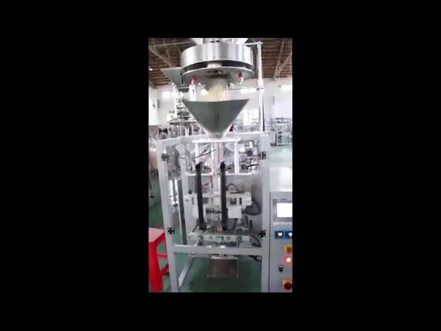 Dosis Dengan Cangkir Pengisi Volumetrik Mesin Kemasan Gula Lentil Bentuk Vertikal Isi Segel Mesin
